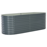 vidaXL Garden Raised Bed 94.5"x31.5"x31.9" Galvanized Steel Gray - DIY Garden Decor