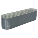 vidaXL Garden Raised Bed 126"x31.5"x31.9" Galvanized Steel Gray