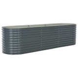 vidaXL Garden Raised Bed 126"x31.5"x31.9" Galvanized Steel Gray