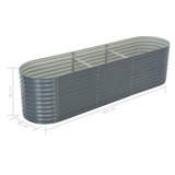 vidaXL Garden Raised Bed 126"x31.5"x31.9" Galvanized Steel Gray