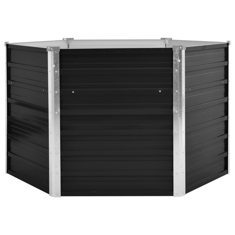 vidaXL Garden Raised Bed Anthracite 50.8"x50.8"x30.3" Galvanized Steel