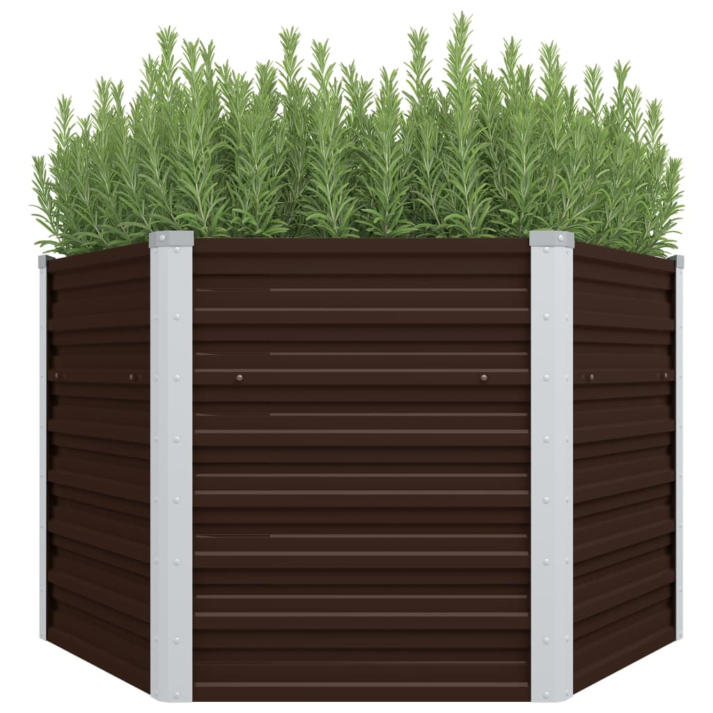 vidaXL Garden Raised Bed Brown 50.8"x50.8"x30.3" Galvanized Steel - DIY Gardening at Its Finest