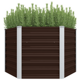 vidaXL Garden Raised Bed Brown 50.8"x50.8"x30.3" Galvanized Steel - DIY Gardening at Its Finest