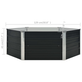 vidaXL Raised Garden Bed Anthracite 50.8"x50.8"x17.7" Galvanized Steel - Durable and Stylish