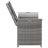 vidaXL Storage Bench with Cushion Gray 54.3" Poly Rattan - Outdoor Garden Furniture