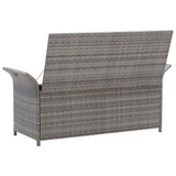 vidaXL Storage Bench with Cushion Gray 54.3" Poly Rattan - Outdoor Garden Furniture