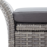 vidaXL Storage Bench with Cushion Gray 54.3" Poly Rattan - Outdoor Garden Furniture