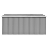 vidaXL Garden Shed 101.2"x154.3"x71.3" Metal Gray - Durable and Spacious Storage Solution