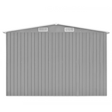 vidaXL Garden Shed 101.2"x154.3"x71.3" Metal Gray - Durable and Spacious Storage Solution