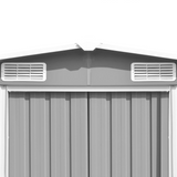 vidaXL Garden Shed 101.2"x154.3"x71.3" Metal Gray - Durable and Spacious Storage Solution