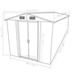 vidaXL Garden Shed 101.2"x154.3"x71.3" Metal Gray - Durable and Spacious Storage Solution