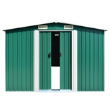 vidaXL Garden Shed 101.2"x117.3"x70.1" Metal Green - Outdoor Storage for Tools and Garden Equipment