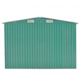 vidaXL Garden Shed 101.2"x154.3"x71.3" Metal Green - Durable Storage Solution