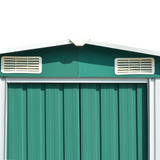 vidaXL Garden Shed 101.2"x154.3"x71.3" Metal Green - Durable Storage Solution