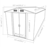 vidaXL Garden Shed 101.2"x154.3"x71.3" Metal Green - Durable Storage Solution