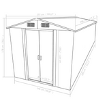 vidaXL Garden Shed 101.2"x117.3"x70.1" Metal Brown - Outdoor Tool Storage