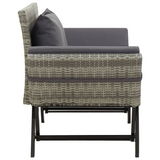 vidaXL Patio Bench with Cushions 69.3" Gray Poly Rattan - Stylish and Comfortable Outdoor Furniture