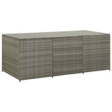 vidaXL Patio Storage Box Poly Rattan 70.9"x35.4"x27.6" Gray - Durable Outdoor Storage Solution