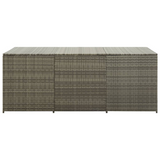 vidaXL Patio Storage Box Poly Rattan 70.9"x35.4"x27.6" Gray - Durable Outdoor Storage Solution