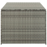 vidaXL Patio Storage Box Poly Rattan 70.9"x35.4"x27.6" Gray - Durable Outdoor Storage Solution