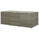 vidaXL Patio Storage Box Poly Rattan 70.9"x35.4"x27.6" Gray - Durable Outdoor Storage Solution