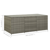 vidaXL Patio Storage Box Poly Rattan 70.9"x35.4"x27.6" Gray - Durable Outdoor Storage Solution