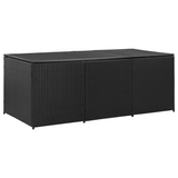 vidaXL Patio Storage Box Poly Rattan 70.9"x35.4"x27.6" Black - Outdoor Furniture Storage