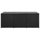 vidaXL Patio Storage Box Poly Rattan 70.9"x35.4"x27.6" Black - Outdoor Furniture Storage