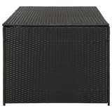 vidaXL Patio Storage Box Poly Rattan 70.9"x35.4"x27.6" Black - Outdoor Furniture Storage