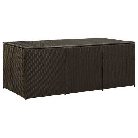 vidaXL Patio Storage Box Poly Rattan 70.9"x35.4"x27.6" Brown