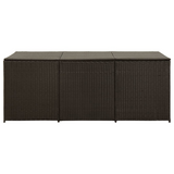 vidaXL Patio Storage Box Poly Rattan 70.9"x35.4"x27.6" Brown