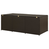 vidaXL Patio Storage Box Poly Rattan 70.9"x35.4"x27.6" Brown