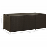 vidaXL Patio Storage Box Poly Rattan 70.9"x35.4"x27.6" Brown