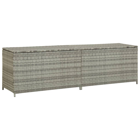 vidaXL Patio Storage Box Poly Rattan 78.7"x19.6"x23.6" Gray - Outdoor Furniture Storage