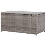 vidaXL Patio Storage Box Poly Rattan 39.4"x19.7"x19.7" Gray - Outdoor Furniture Storage Organizer