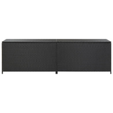 vidaXL Patio Storage Box Poly Rattan 78.7"x19.6"x23.6" Black - Durable and Weather Resistant