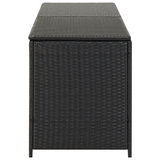 vidaXL Patio Storage Box Poly Rattan 78.7"x19.6"x23.6" Black - Durable and Weather Resistant