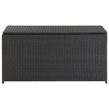 vidaXL Patio Storage Box Poly Rattan 39.3"x19.6"x19.6" Black - Durable and Weather Resistant