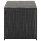 vidaXL Patio Storage Box Poly Rattan 39.3"x19.6"x19.6" Black - Durable and Weather Resistant