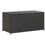 vidaXL Patio Storage Box Poly Rattan 39.3"x19.6"x19.6" Black - Durable and Weather Resistant