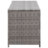 vidaXL Patio Storage Box Gray 59.1"x19.7"x23.6" Poly Rattan - Durable Outdoor Storage Solution