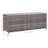 vidaXL Patio Storage Box Gray 59.1"x19.7"x23.6" Poly Rattan - Durable Outdoor Storage Solution