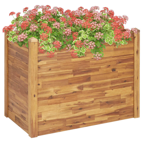 vidaXL Garden Raised Bed 43.3"x23.6"x33.1" Solid Acacia Wood - DIY Planters for Outdoor Gardens