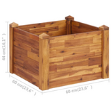 vidaXL Garden Raised Bed - Solid Acacia Wood - 23.6"x23.6"x17.3"