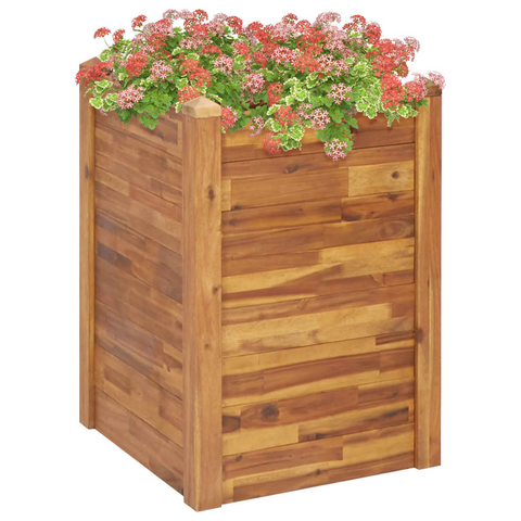 vidaXL Garden Raised Bed 23.6"x23.6"x33.1" Solid Acacia Wood - Outdoor Planting Solution