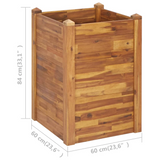 vidaXL Garden Raised Bed 23.6"x23.6"x33.1" Solid Acacia Wood - Outdoor Planting Solution