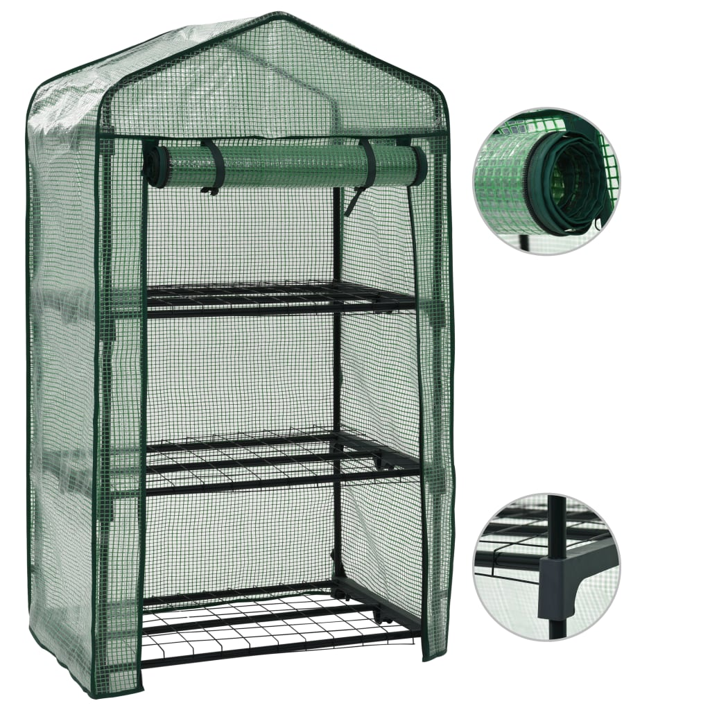 vidaXL 3-Tier Mini Greenhouse 27.2"x19.3"x49.2" - Extend Your Growing Season