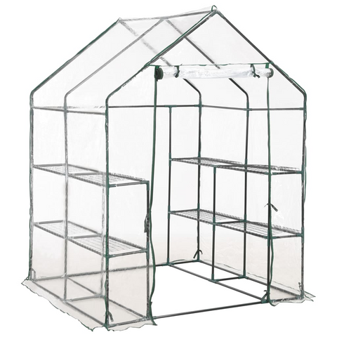 vidaXL Greenhouse with 8 Shelves 4.7'x4.7'x6.4' - Extend Your Growing Season