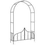 vidaXL Garden Arch with Gate Black 54.3"x15.7"x93.7" Iron