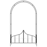 vidaXL Garden Arch with Gate Black 54.3"x15.7"x93.7" Iron